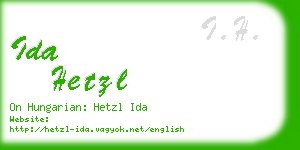 ida hetzl business card